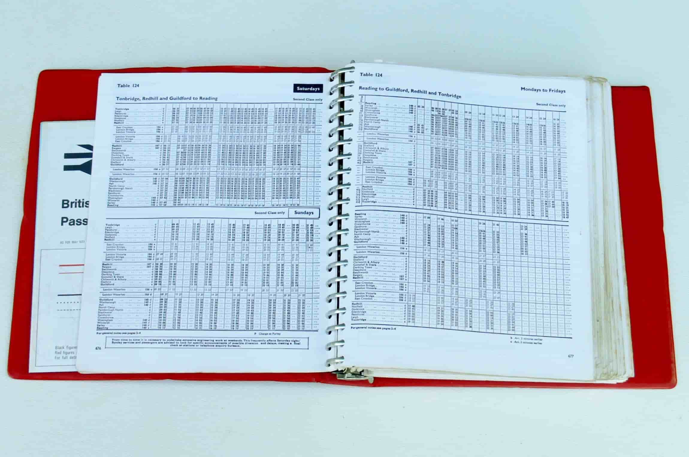 Vintage British Rail Passenger Timetable Binders 1977-1978